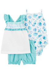 3-Piece Seashell Little Short Set