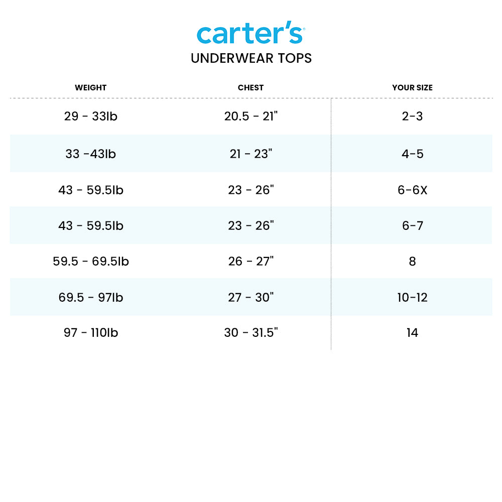 size chart – Carters Pakistan
