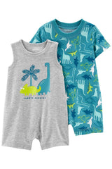 2-Pack Dinosaur Rompers