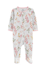 Floral 2-Way Zip Cotton Sleep & Play