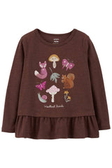 Woodland Friends Peplum Jersey Tee