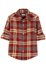 Plaid Button-Front Shirt